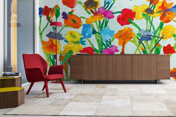 IN THE GARDEN WPN 1404 - Contemporary style cellulose fibre wallpaper with floral pattern by Spaghetti Wall - view 3